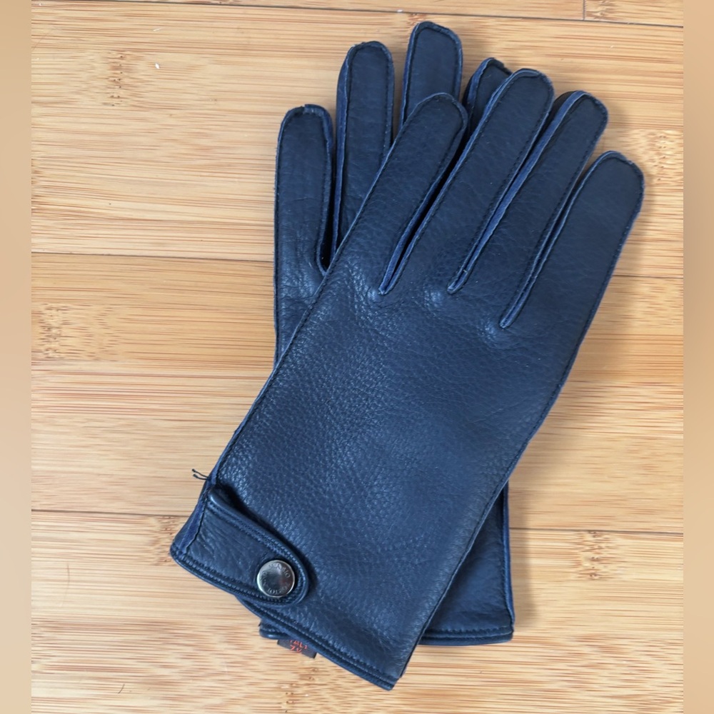 Mario Portolano Leather Driving Gloves - 100% Cashmere Lined